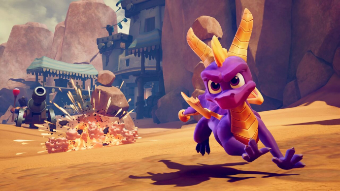 Арты по игре Spyro. Убегает от пушки