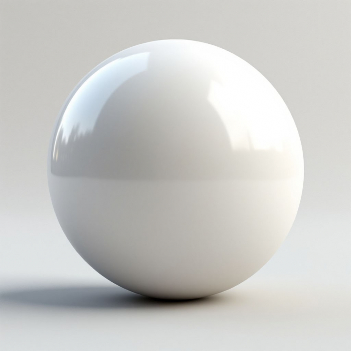 Белый шар, 3D графика 1