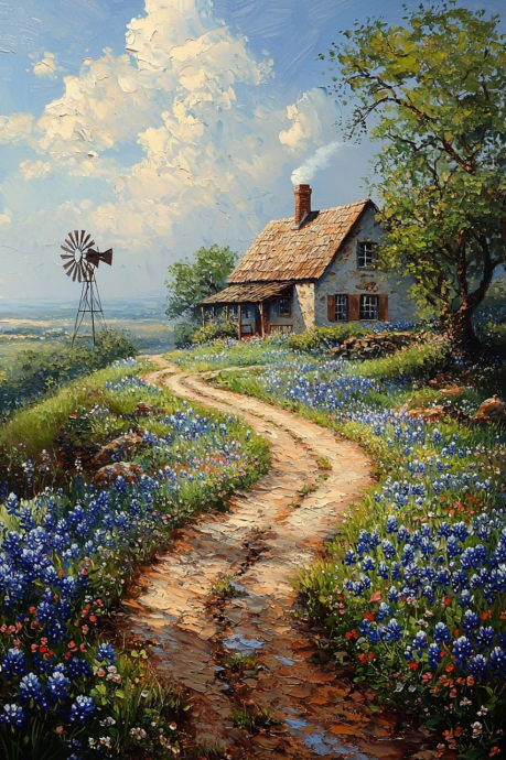 Как картина, домик, рисунок, природа, нейросеть