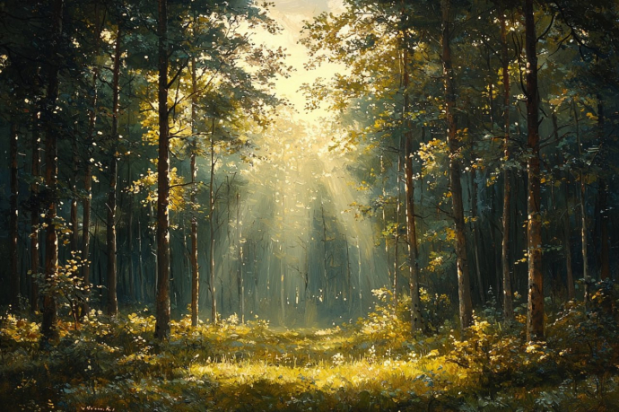 Красивый лес. Нейросеть. Рисунок.